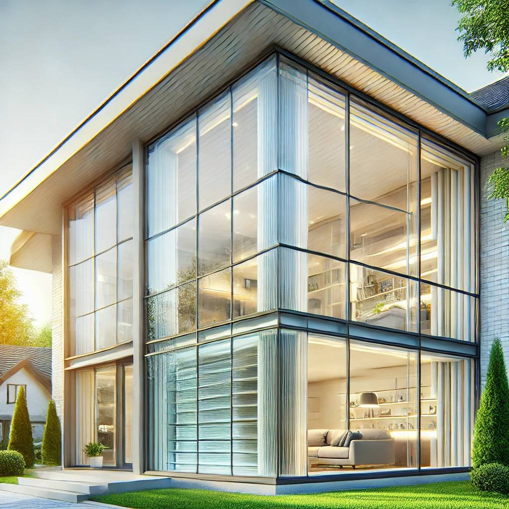 maison moderne avec vitrage tres isolant